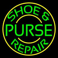 Green Shoe And Purse Repair With Border Neonreclame