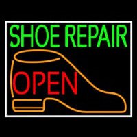 Green Shoe Repair Orange Shoe Open Neonreclame