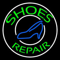 Green Shoes Repair Blue Sandal Neonreclame