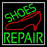 Green Shoes Repair Red Sandal Neonreclame