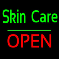 Green Skin Care Block Open Neonreclame