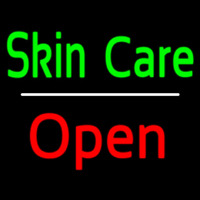 Green Skin Care White Line Red Open Neonreclame