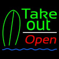 Green Take Out Bar Open Neonreclame