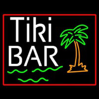 Green Tiki Bar With Palm Tree Neonreclame
