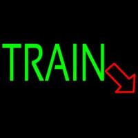Green Train With Red Arrow Neonreclame