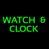 Green Watch And Clock Neonreclame