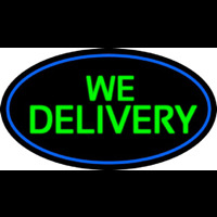 Green We Deliver Oval With Blue Border Neonreclame