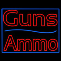 Guns Blue Line Ammo Neonreclame