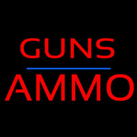 Guns Blue Line Ammo Neonreclame