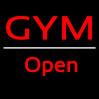 Gym Script1 Open White Line Neonreclame