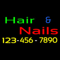 Hair And Nails With Number Neonreclame