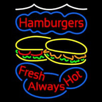 Hamburgers Fresh Always Hot Neonreclame