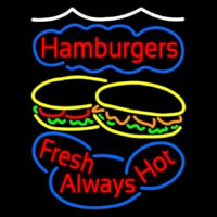 Hamburgers Fresh Always Hot Neonreclame
