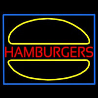 Hamburgers Logo Blue Border Neonreclame