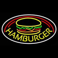 Hamburgers With Logo Oval Neonreclame