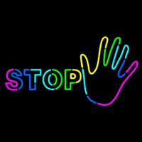 Hand With Stop Neonreclame