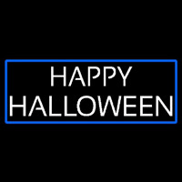 Happy Halloween With Blue Border Neonreclame