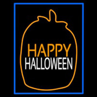 Happy Halloween With Blue Border Neonreclame