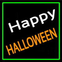 Happy Halloween With Green Border Neonreclame