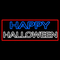 Happy Halloween With Red Border Neonreclame