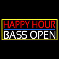 Happy Hour Bass Open With Yellow Border Neonreclame