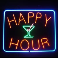 Happy Hour Bier Bar Open Neonreclame