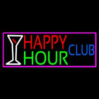 Happy Hour Club With Pink Border Neonreclame