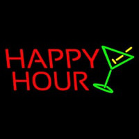 Happy Hour With Martini Glass Neonreclame