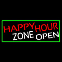 Happy Hour Zone Open With Green Border Neonreclame