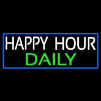 Happy Hours Daily With Blue Border Neonreclame