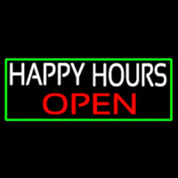 Happy Hours Open With Green Border Neonreclame