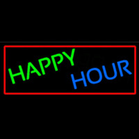 Happy Hours With Red Border Neonreclame