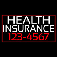 Health Insurance With Phone Number And Red Border Neonreclame