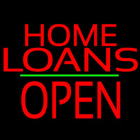 Home Loans Block Open Green Line Neonreclame