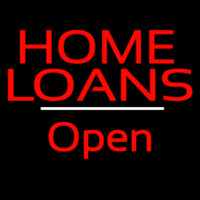Home Loans Open White Line Neonreclame