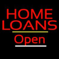 Home Loans Open Yellow Line Neonreclame