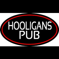 Hooligans Pub Oval With Red Border Neonreclame