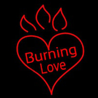 Hot Burning Heart Fire Neonreclame