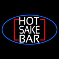 Hot Sake Bar Oval With Blue Border Neonreclame