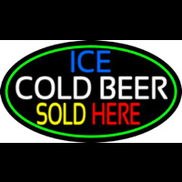 Ice Cold Beer Sold Here With Green Border Neonreclame