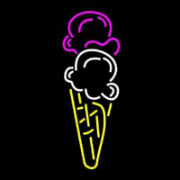 Ice Cream Cone Double Scoop Logo Neonreclame