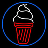 Ice Cream Cone Oval Neonreclame