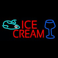 Ice Cream Glass N Fish Neonreclame