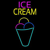 Ice Cream Multicolored Cone Neonreclame