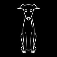 Italian Grey Hound Dog Cartoon Poster Neonreclame