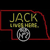 Jack Daniels Jack Lives Here Nebraska Whiskey Neonreclame