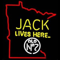 Jack Daniels Jack Lives here Minnesota Whiskey Neonreclame