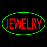 Jewelry Block Oval Green Neonreclame