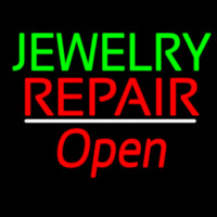 Jewelry Repair Open White Line Neonreclame
