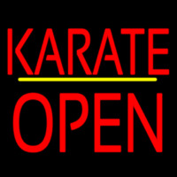 Karate Block Open Yellow Line Neonreclame